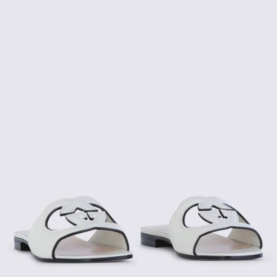  구찌 뮬/슬리퍼 가죽 플랫슈즈 화이트 - GUCCI