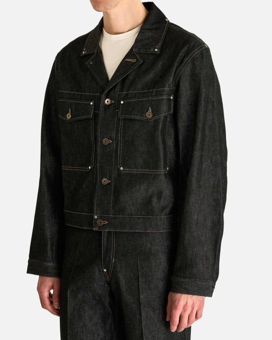  르메르 데님 자켓 스터드 장식이 있는  트러커 재킷 - LEMAIRE