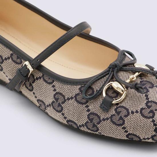  [키즈] 구찌 플랫 슈즈 키즈 베이지 & 블루 플랫 - GUCCI