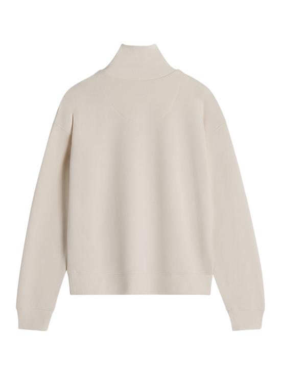 26SS 메종키츠네 더블 볼드 폭스 헤드 하프 집 컴포트 스웨트셔츠 OW211CFKM0341 P702 White - MAISON KITSUNE