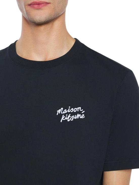 26SS 메종키츠네 핸드라이팅 컴포트 티셔츠 MM00126KJ7025 O197 Black - MAISON KITSUNE