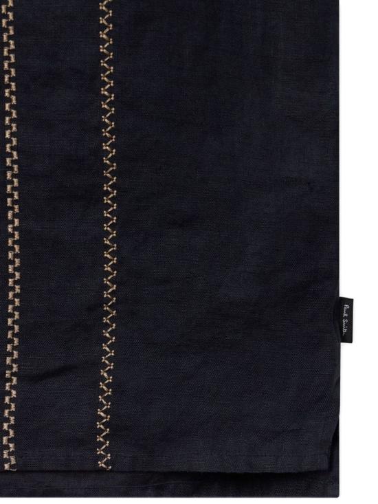  폴 스미스 반팔 셔츠 린넨 자수 셔츠 블루 - PAUL SMITH