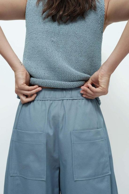  미정박 크롭 팬츠 박미정 크롭 벌룬 팬츠 블루 - MIJEONG PARK