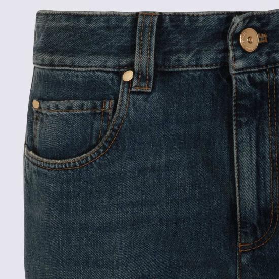  브루넬로 쿠치넬리 데님 팬츠 다크 블루 코튼 데님 진 - BRUNELLO CUCINELLI