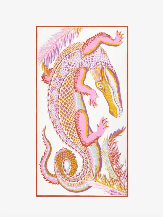  이누이 에디션 머플러/스카프 이노우이 에디션 100 크로커다일 스카프 화이트 - INOUI EDITION