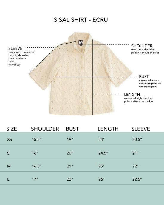  론 셔츠 Lwn 사이잘 셔츠 꽃 자수 - LWN