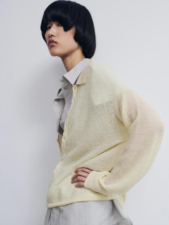  러스 가디건 루스 비쿠 폴로  버터