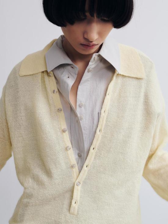  러스 가디건 루스 비쿠 폴로  버터 - RUS