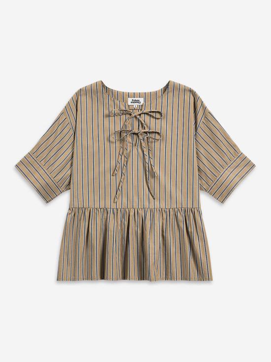  퓨처 클래식스 블라우스 퓨처 클래식 스트라이프 개더 - FUTURE CLASSICS