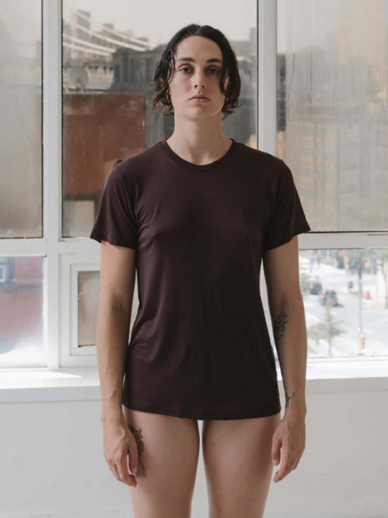  베이스레인지 반팔 티셔츠 택타일 티 대나무 라이오셀