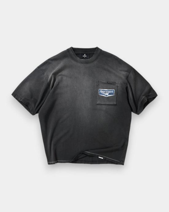 26SS 리프레젠트 반팔 티셔츠 MLM100596 04 Stained black