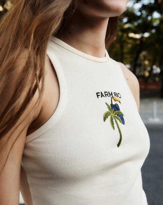 26SS 팜 리오 민소매 티셔츠 349811 L0025 OFF WHITE Beige - FARM RIO