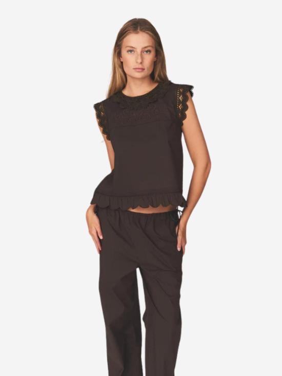  더 가먼트 민소매 티셔츠 가먼트 커스틴 천 상의 - THE GARMENT