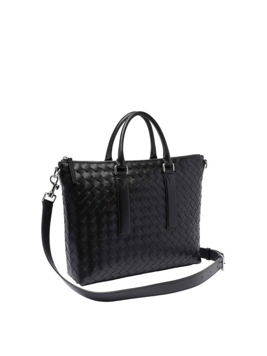 25SS 보테가베네타 인트레치아토 소프트 브리프케이스 815784V2HL18803 Black - BOTTEGA VENETA