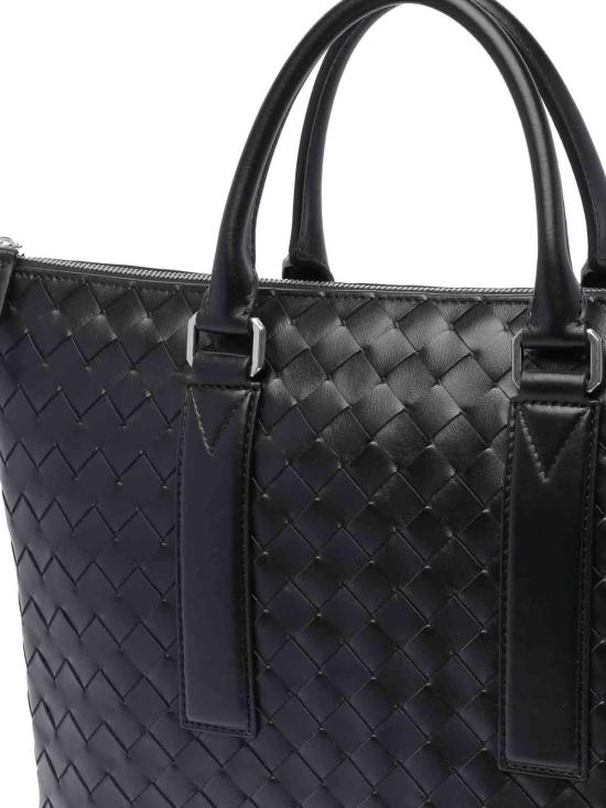 25SS 보테가베네타 인트레치아토 소프트 브리프케이스 815784V2HL18803 Black - BOTTEGA VENETA