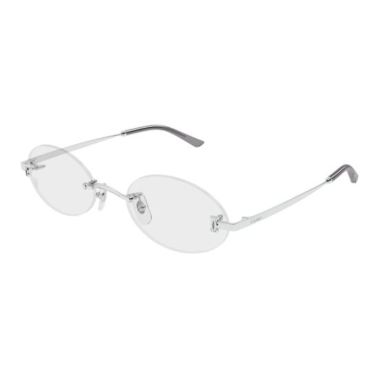 26SS 까르띠에 림리스 무테 안경 CT0594O 002 SILVER SILVER TRANSPARENT - CARTIER
