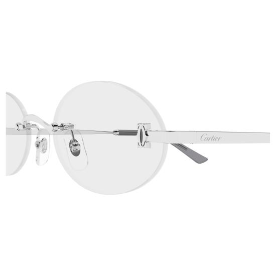 26SS 까르띠에 림리스 무테 안경 CT0594O 002 SILVER SILVER TRANSPARENT - CARTIER