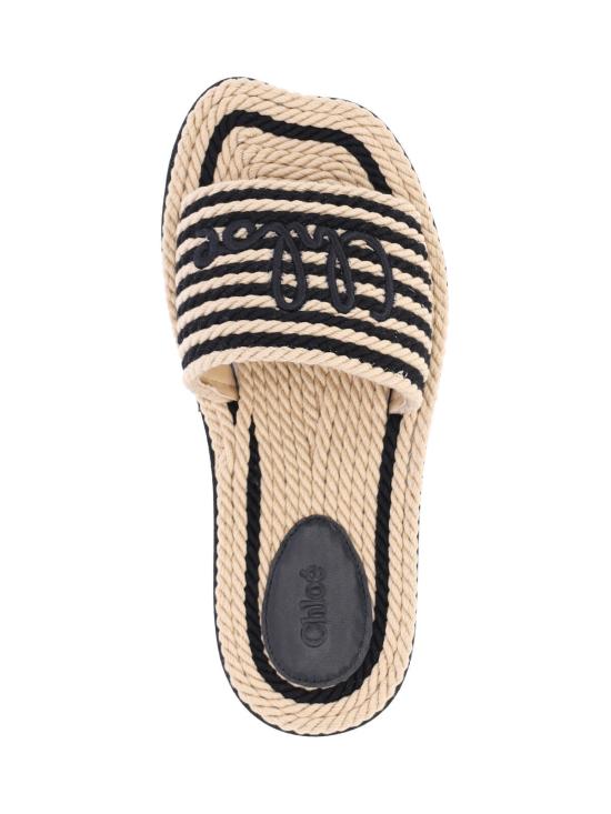  끌로에 뮬/슬리퍼 샌드 로고  블랙 - CHLOE