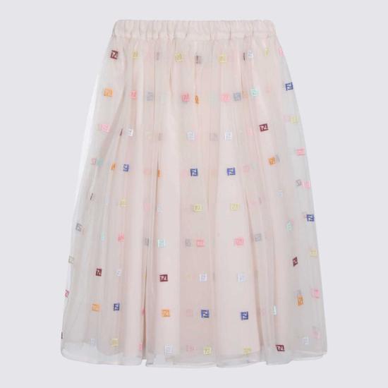  [키즈] 펜디 스커트 키즈  리넨 튤 미디  리넨 - FENDI