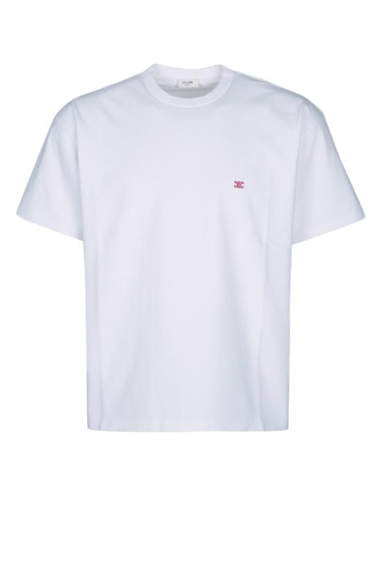 26SS 셀린느 반팔 티셔츠 RX0HW1243 GDJ2 OFFWHITEROUGECERISE