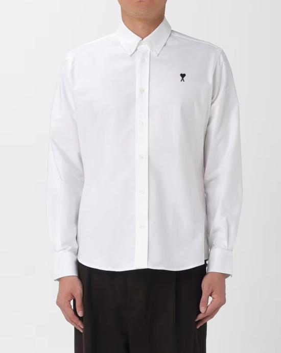 26SS 아미 긴팔 셔츠 HSH822CO0031 168 Blanc naturel - AMI