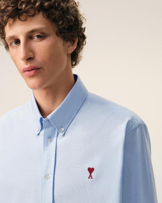 26SS 아미 ADC버튼 다운 셔츠 BFUSH063CO0031 450 Bleu ciel - AMI