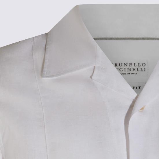  브루넬로 쿠치넬리 긴팔 티셔츠 Brunello Cucinelli 리넨 셔츠 - BRUNELLO CUCINELLI