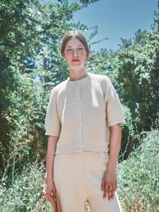  L'ENVERS 가디건 L'envers Clarisse 반팔 면