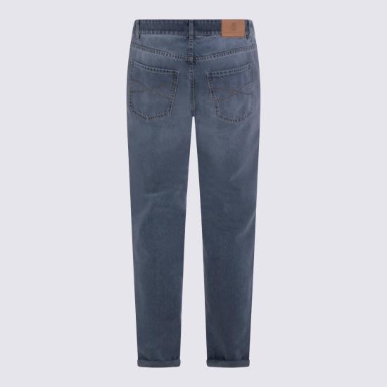  브루넬로 쿠치넬리 데님 팬츠 Brunello Cucinelli 코튼 데님 진 - BRUNELLO CUCINELLI