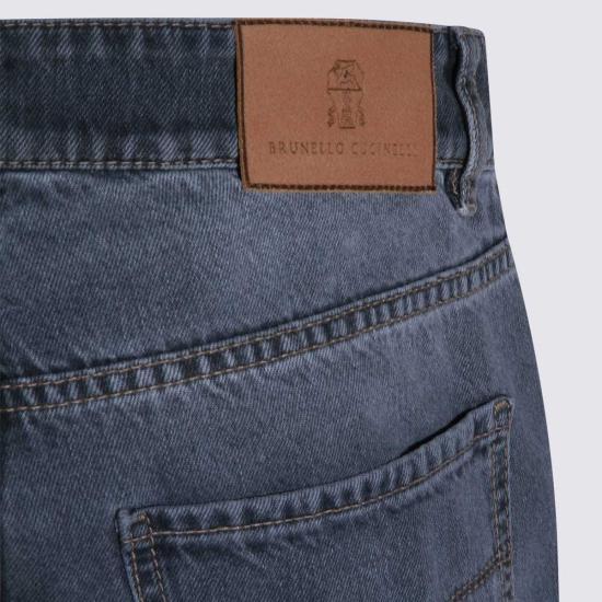  브루넬로 쿠치넬리 데님 팬츠 Brunello Cucinelli 코튼 데님 진 - BRUNELLO CUCINELLI
