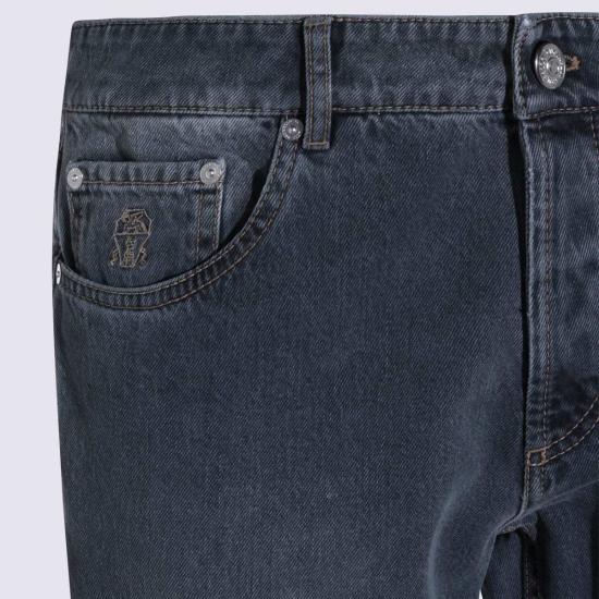  브루넬로 쿠치넬리 데님 팬츠 Brunello Cucinelli 코튼 데님 진 - BRUNELLO CUCINELLI