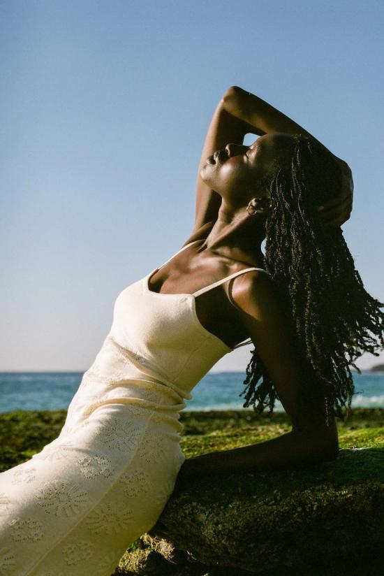  넬로 준 롱 원피스 Nello June Serafina 드레스 선라이트 - NELLO JUNE