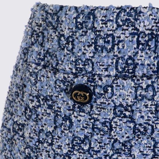  구찌 숏 스커트 블루 미니 스커트 - GUCCI