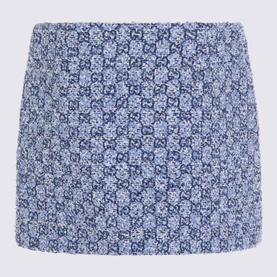  구찌 숏 스커트 블루 미니 스커트 - GUCCI