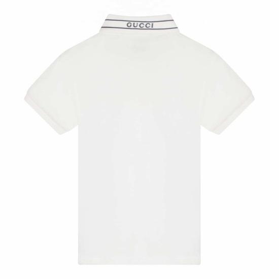  [키즈] 구찌 티셔츠 아동용 흰색 면 폴로 셔츠 - GUCCI