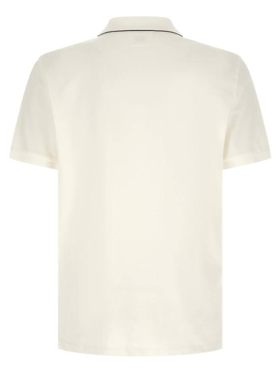  씨피 컴퍼니 폴로 티셔츠 C.P. 회사 로고 패치 폴로 셔츠 (흰색) - C.P. COMPANY