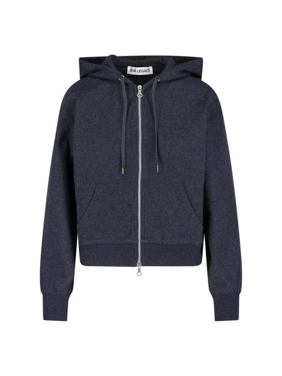 25FW 아워레가시 미스치프 후드 W4256MC CHARCOAL ELASTIC MELTON Black