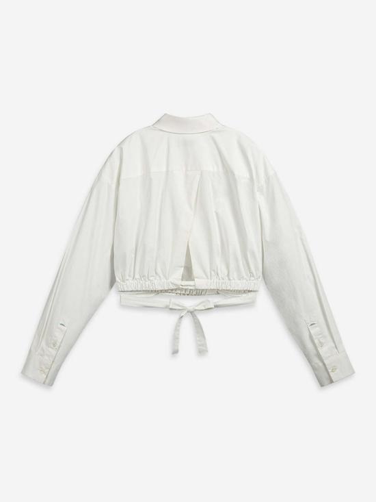  퓨처 클래식스 셔츠 퓨처 클래식 오버랩 크롭 셔츠 퓨어 화이트 - FUTURE CLASSICS