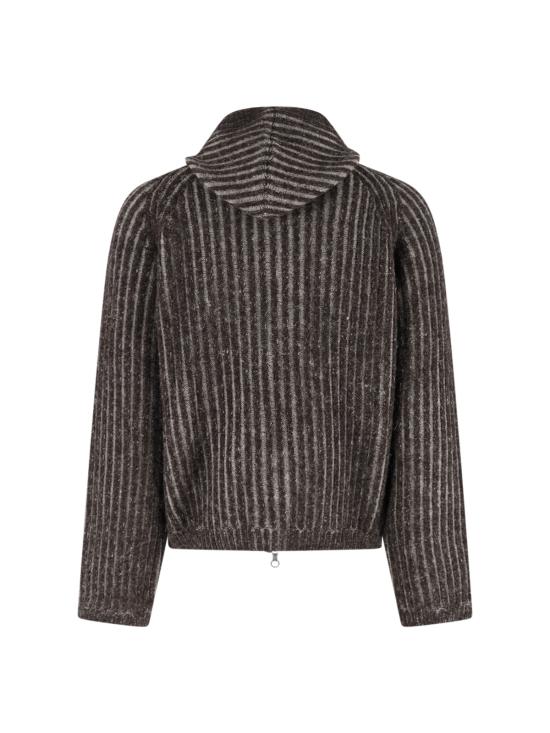 25FW 아워레가시 레벨 후드 M4253LV VANISE BROWN STRIPE ISELS WOOL Brown - OUR LEGACY