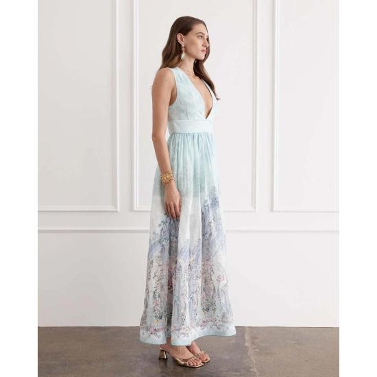  아쿠아 블루 롱 원피스 트리옴프 멜로디 맥시 드레스 - AQUA BLU