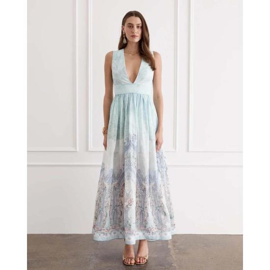  아쿠아 블루 롱 원피스 트리옴프 멜로디 맥시 드레스