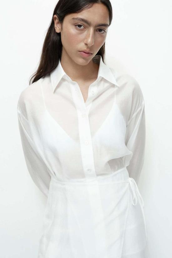  미정박 셔츠 박미정 시스루 셔츠 화이트