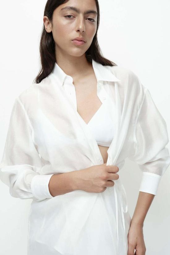  미정박 셔츠 박미정 시스루 셔츠 화이트 - MIJEONG PARK