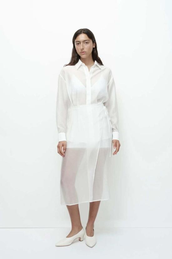  미정박 셔츠 박미정 시스루 셔츠 화이트 - MIJEONG PARK