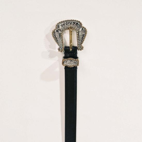  데한체 레귤러 벨트 데앙슈 산토  블랙 앤 믹스드 메탈 - DEHANCHE