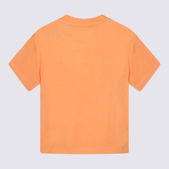  [키즈] 펜디 티셔츠 아동용 오렌지색 면 티셔츠 - FENDI