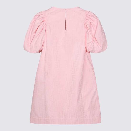  [키즈] 펜디 원피스 키즈 코튼 드레스 로사 피오니 - FENDI