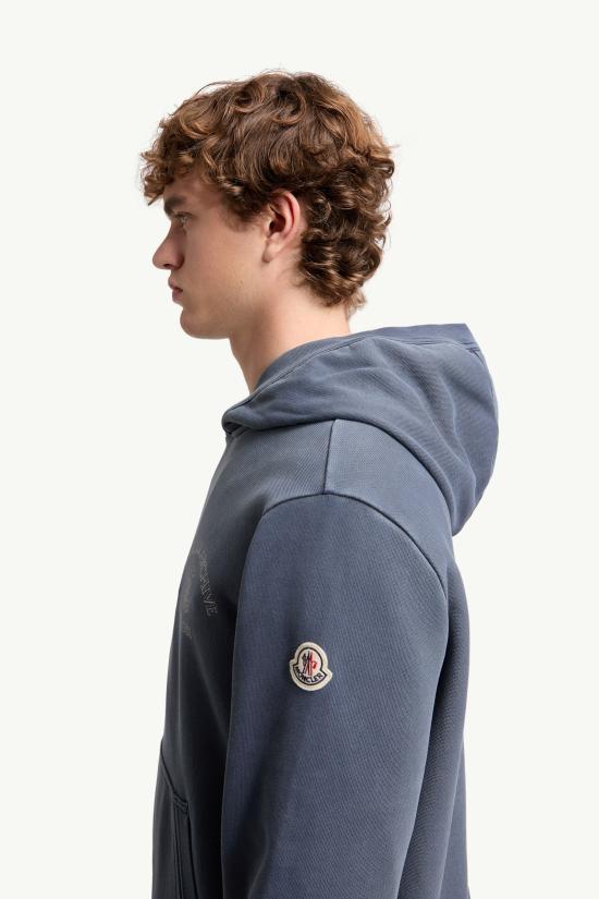 26SS 몽클레어 로잉 로고 코튼 후드 8G00012 89BAZ 74P BLUE DOM - MONCLER