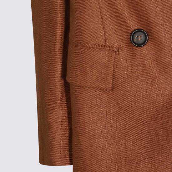  브루넬로 쿠치넬리 자켓 Brunello Cucinelli 모우 리넨 블레이저 - BRUNELLO CUCINELLI