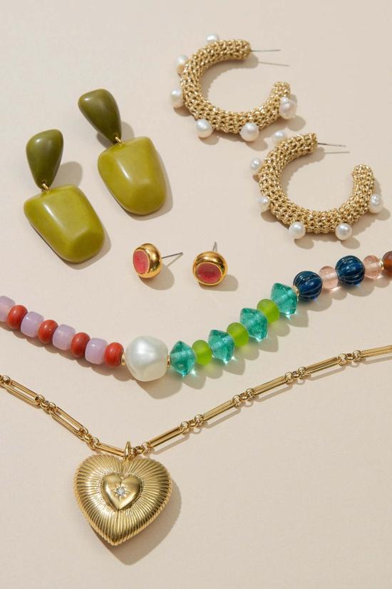  누데이 이어링 눈데이 조각 도자기 스터드 귀걸이 - NOONDAY